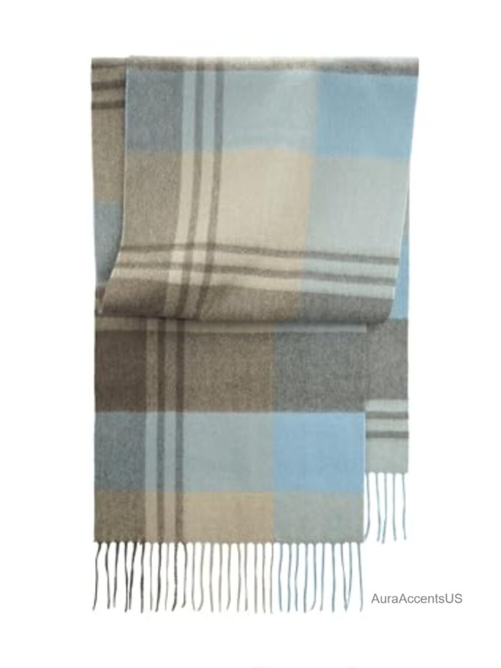 100% Cashmere Scarf Plaid Check Tartan Warm Soft Scarf Unisex